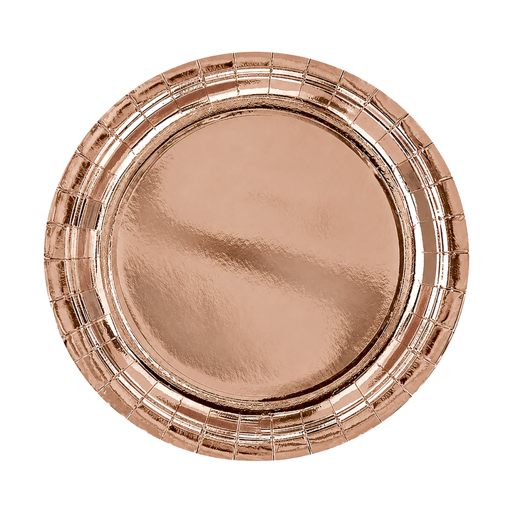 Talerzyki papierowe rose gold 7cali 6szt.