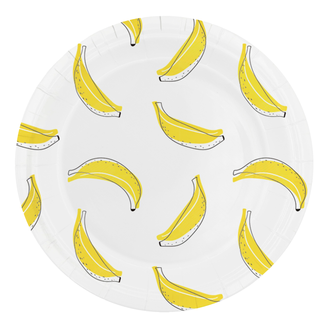 Banana party paper plate 9 inches 6 pcs.