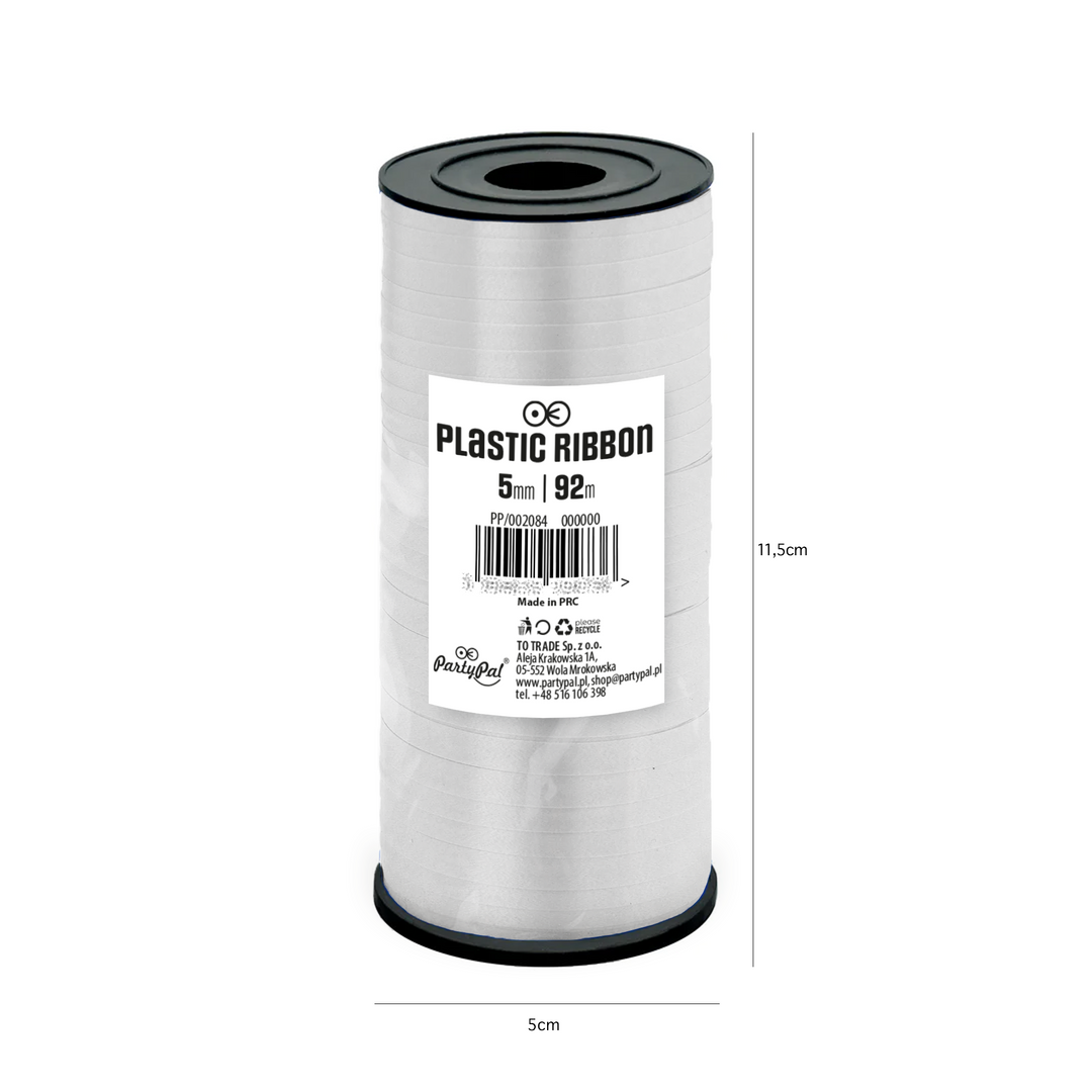 Chromatic silver plastic ribbon 92m
