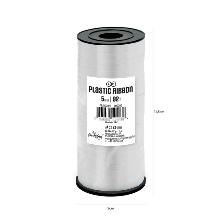 Chromatic silver plastic ribbon 92m