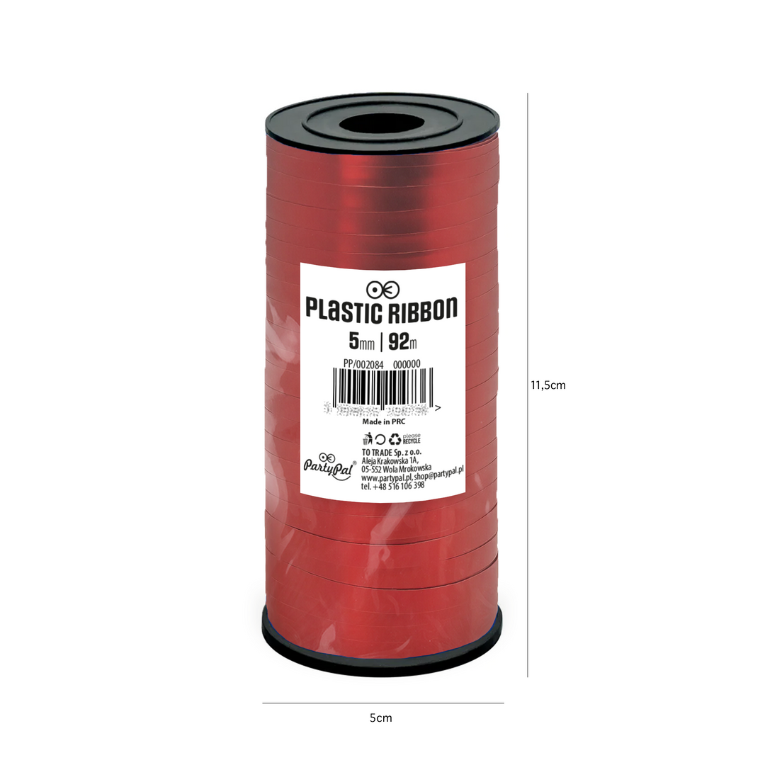 Chromatic red plastic ribbon 92m