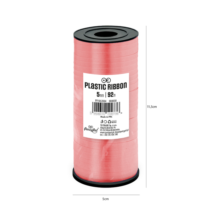 Hellrotes Kunststoffband, 92 m