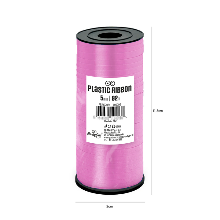 Pink plastic ribbon 92m