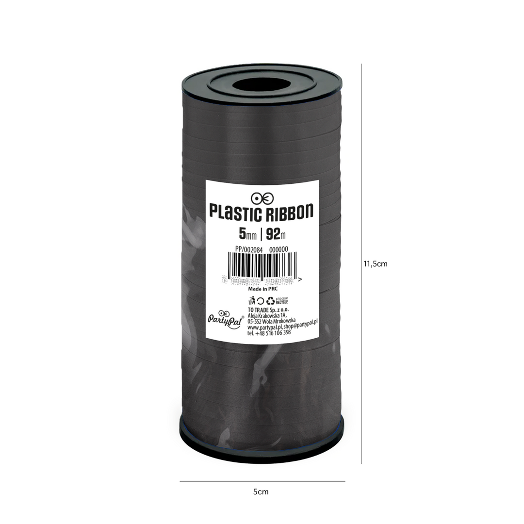 Black plastic ribbon 92m