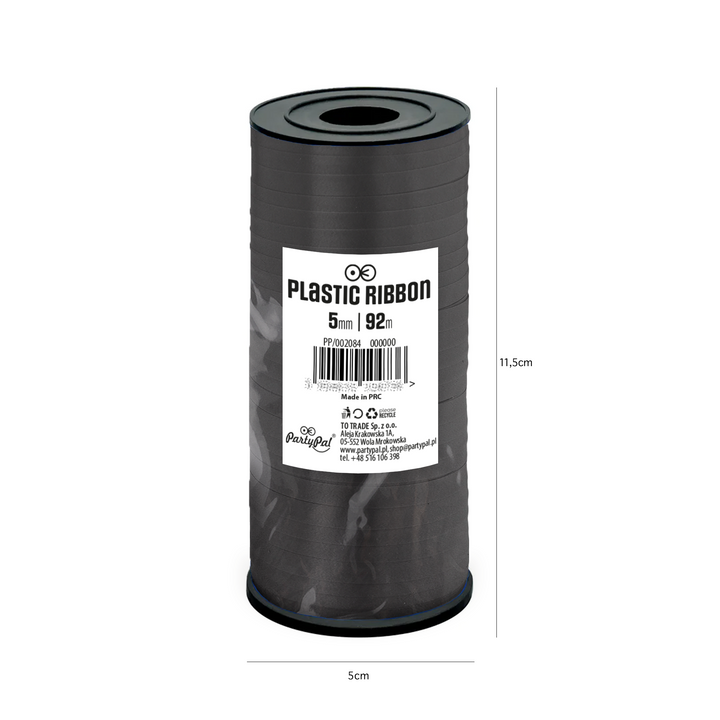 Black plastic ribbon 92m