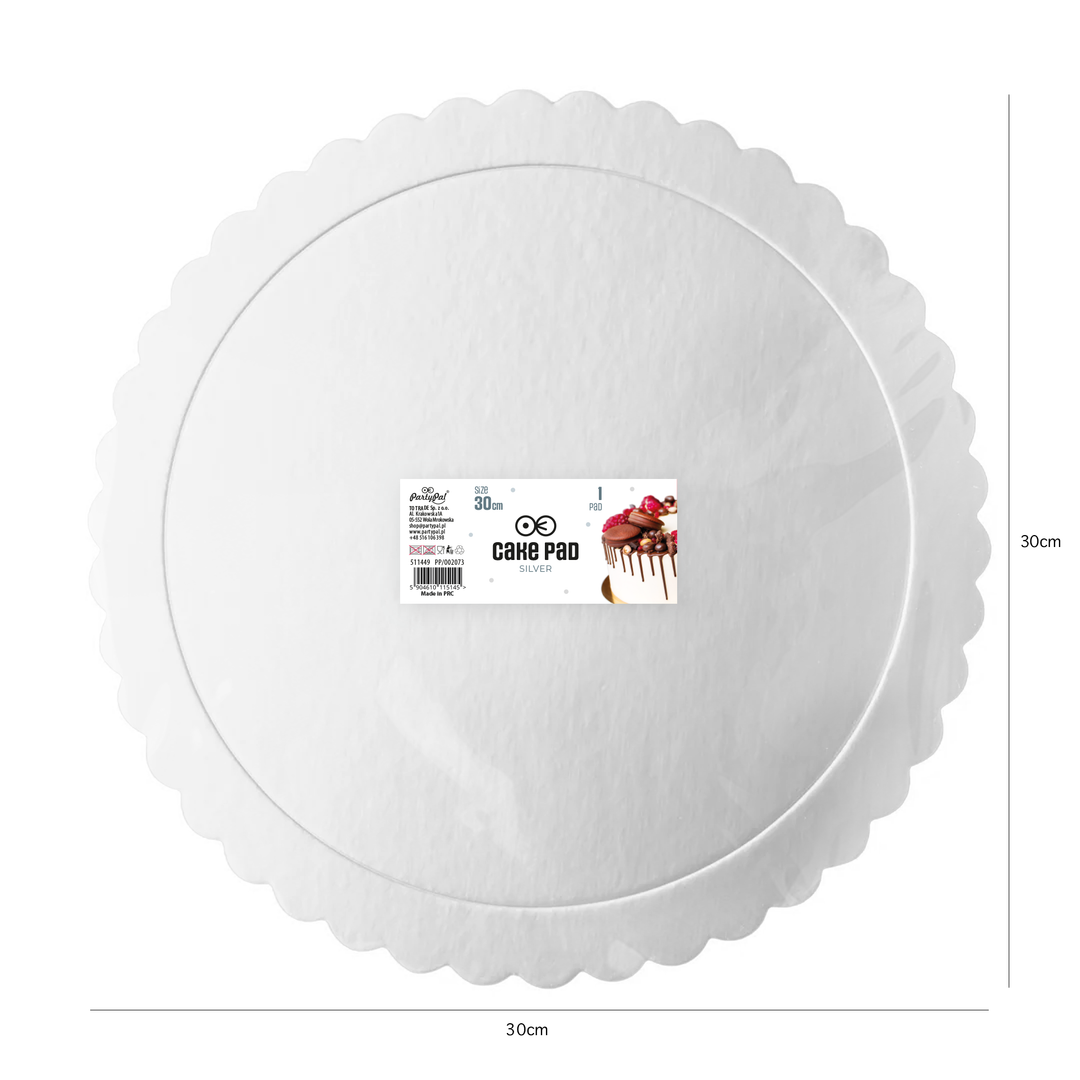 Tacka na ciasto okrągła srebrna 30cm 1szt.