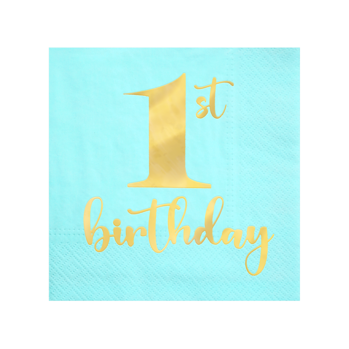 Serwetki 1st birthday turkusowe 10szt.