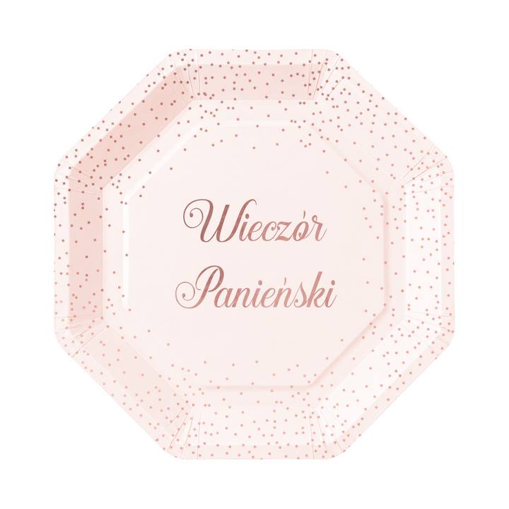 Paper plates Hen Party pink 9 inches 6 pcs.