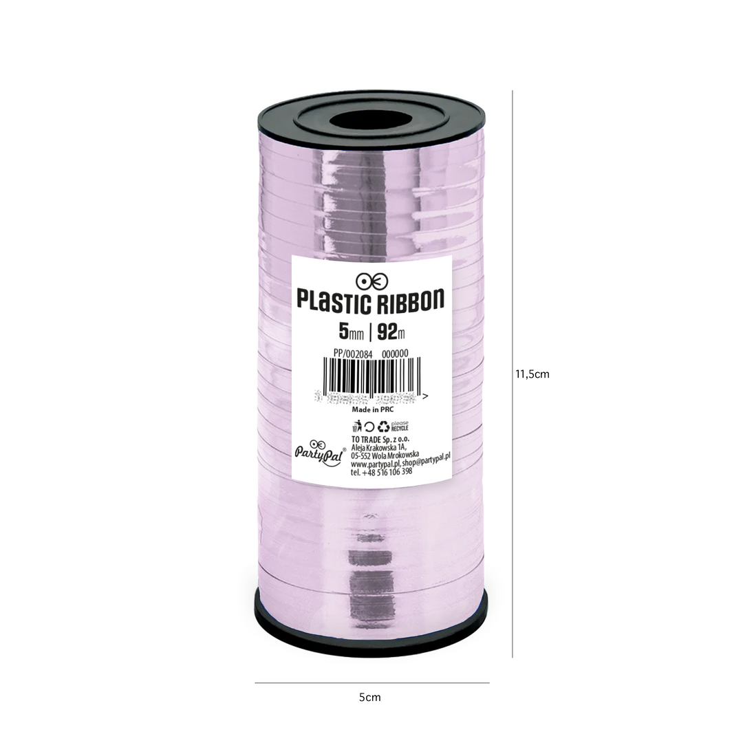 Shiny lilac plastic ribbon 92m