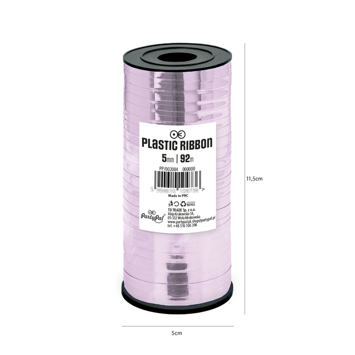 Shiny lilac plastic ribbon 92m