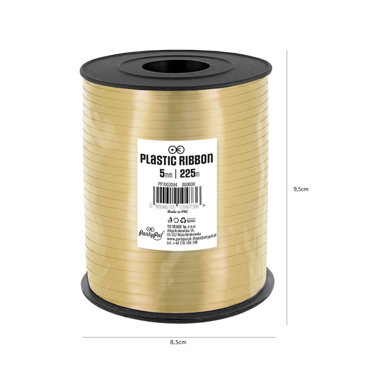 Chromatic gold plastic ribbon 225m