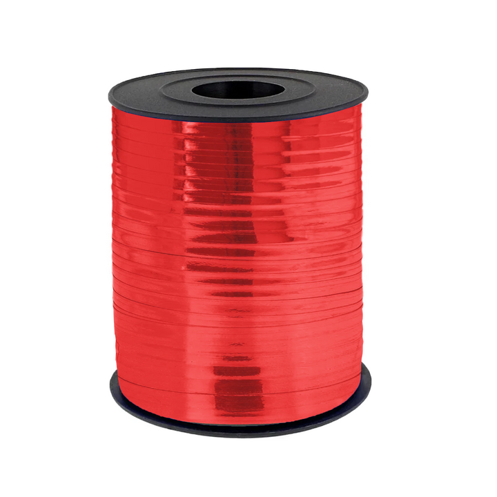 Glossy red plastic ribbon 225m