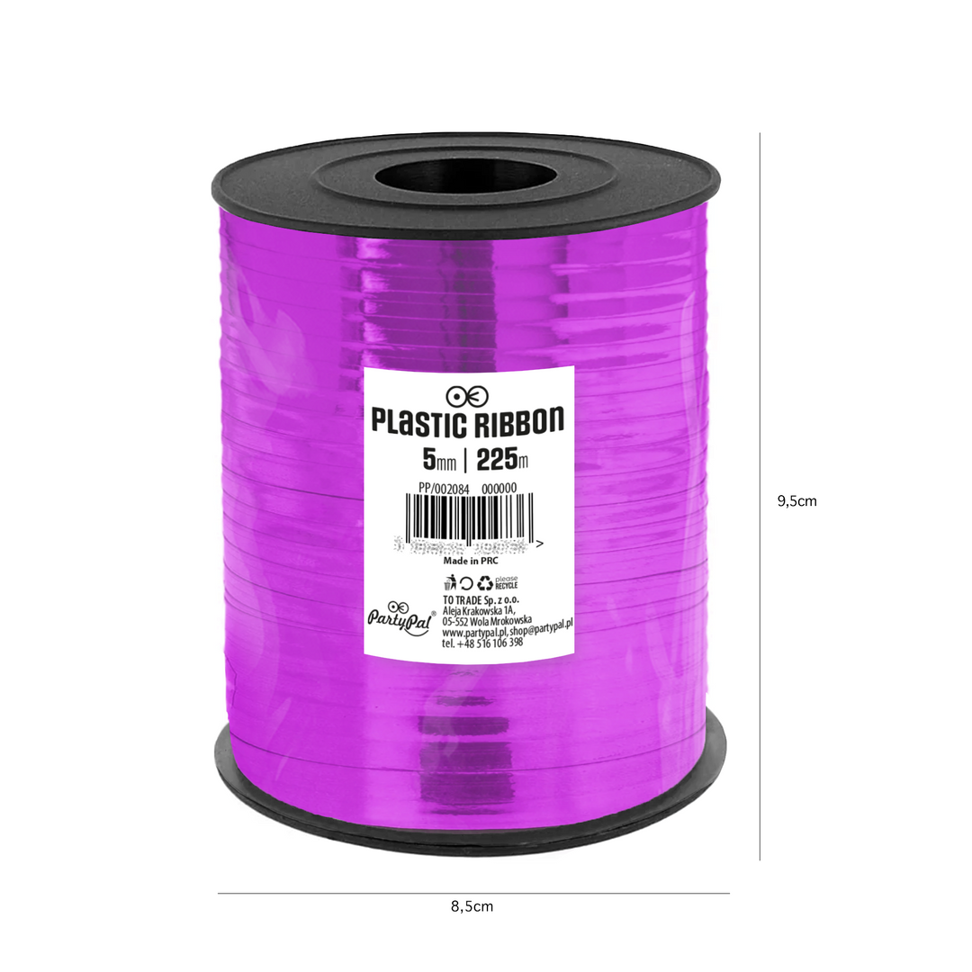 Shiny fuchsia plastic ribbon 225m