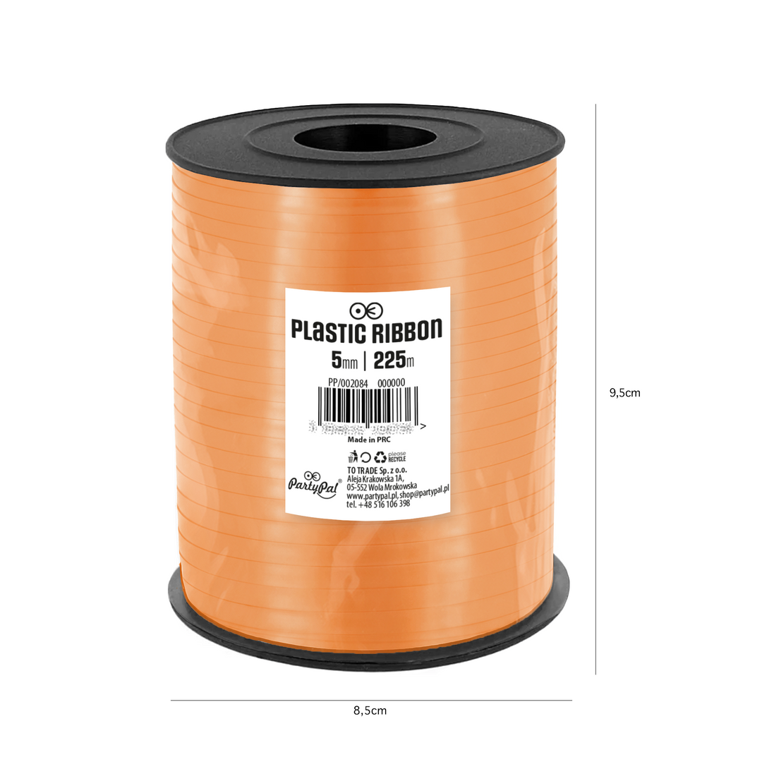 Orange plastic ribbon 225m
