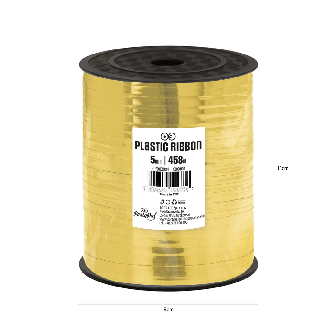 Shiny gold plastic ribbon 458m