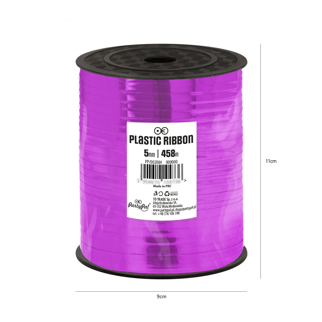 Shiny fuchsia plastic ribbon 458m