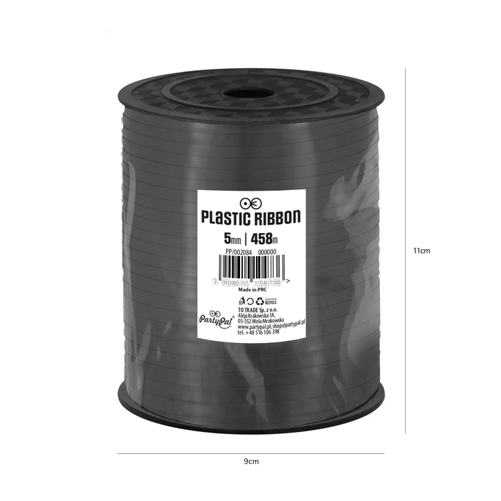 Black plastic ribbon 458m