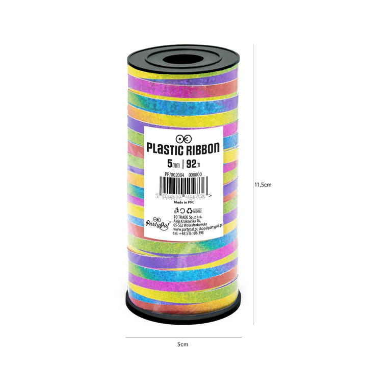 Mehrfarbiges holografisches Kunststoffband, 92 m