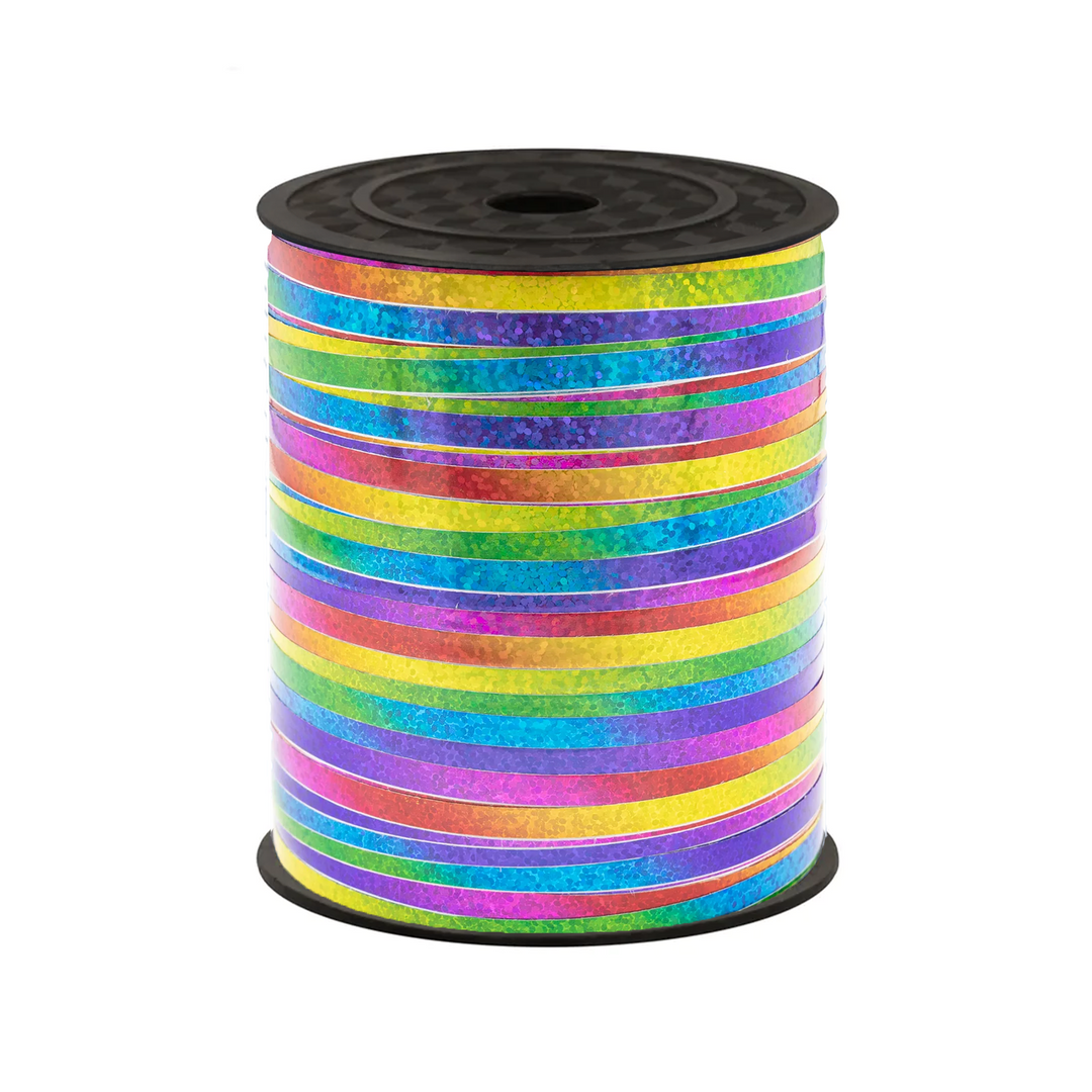Wstążka plastikowa holograficzna multikolor 458m