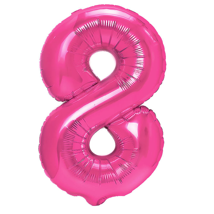 Balon foliowy cyfra 8 ciemnoróżowy 40cm N