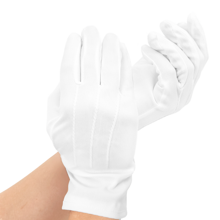 Rękawiczki białe z przeszyciami 23 cm