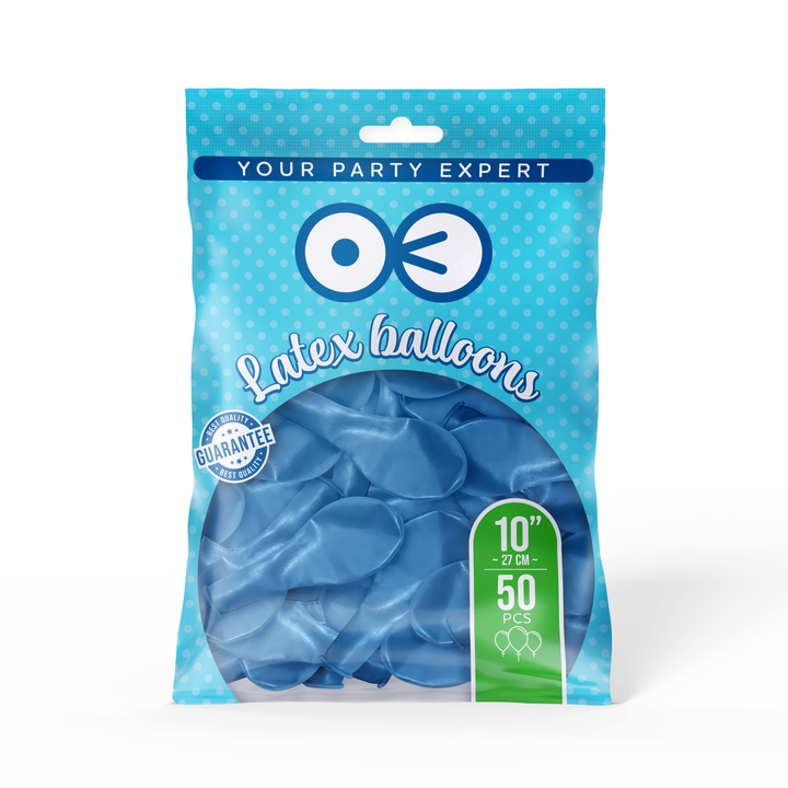 Balony chrom niebieskie 10 cali 50 szt.