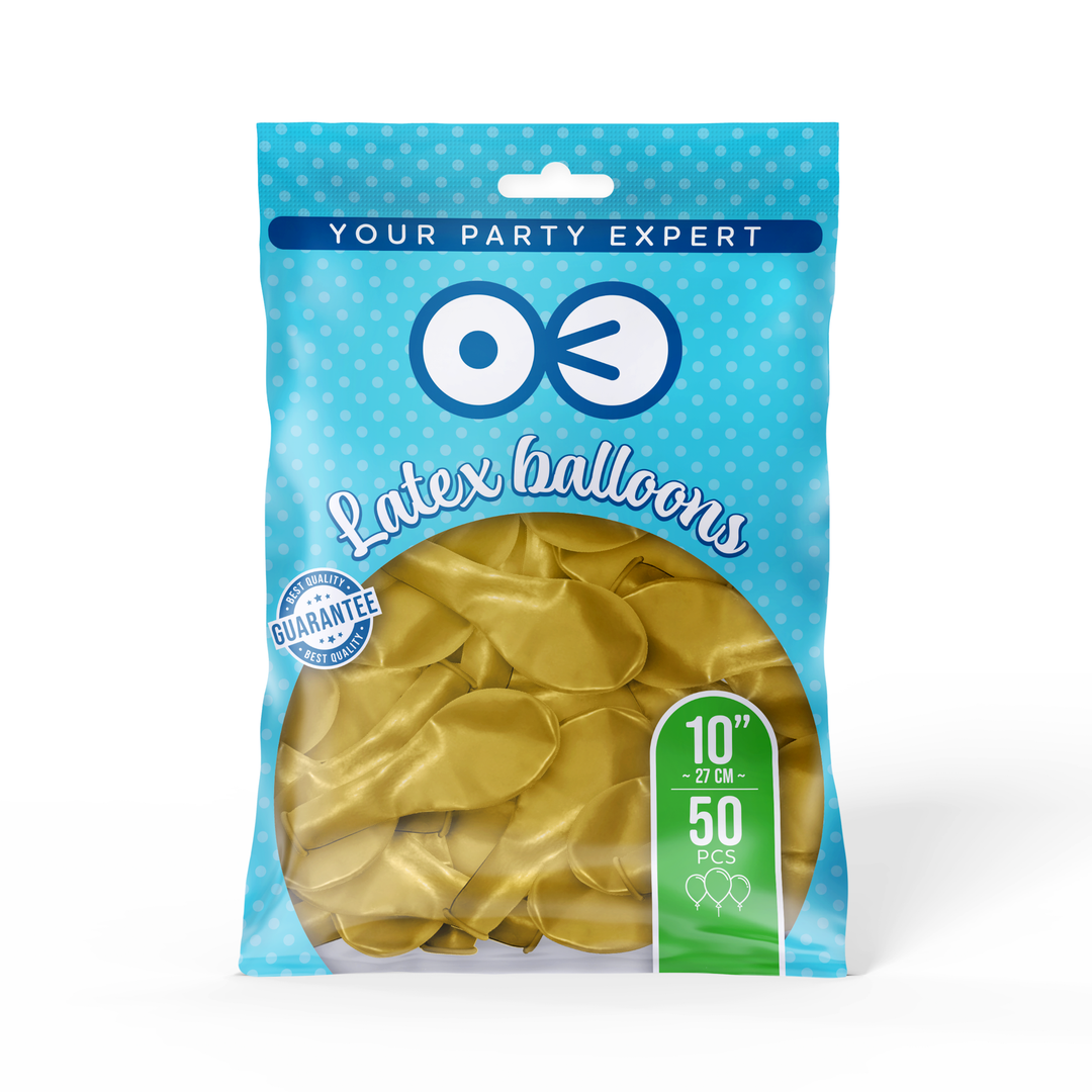 Balony chrom złote 10 cali 50 szt.