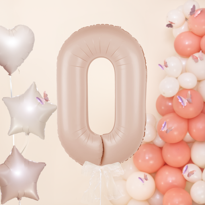 Balon foliowy cyfra 0 karmelowy 100cm