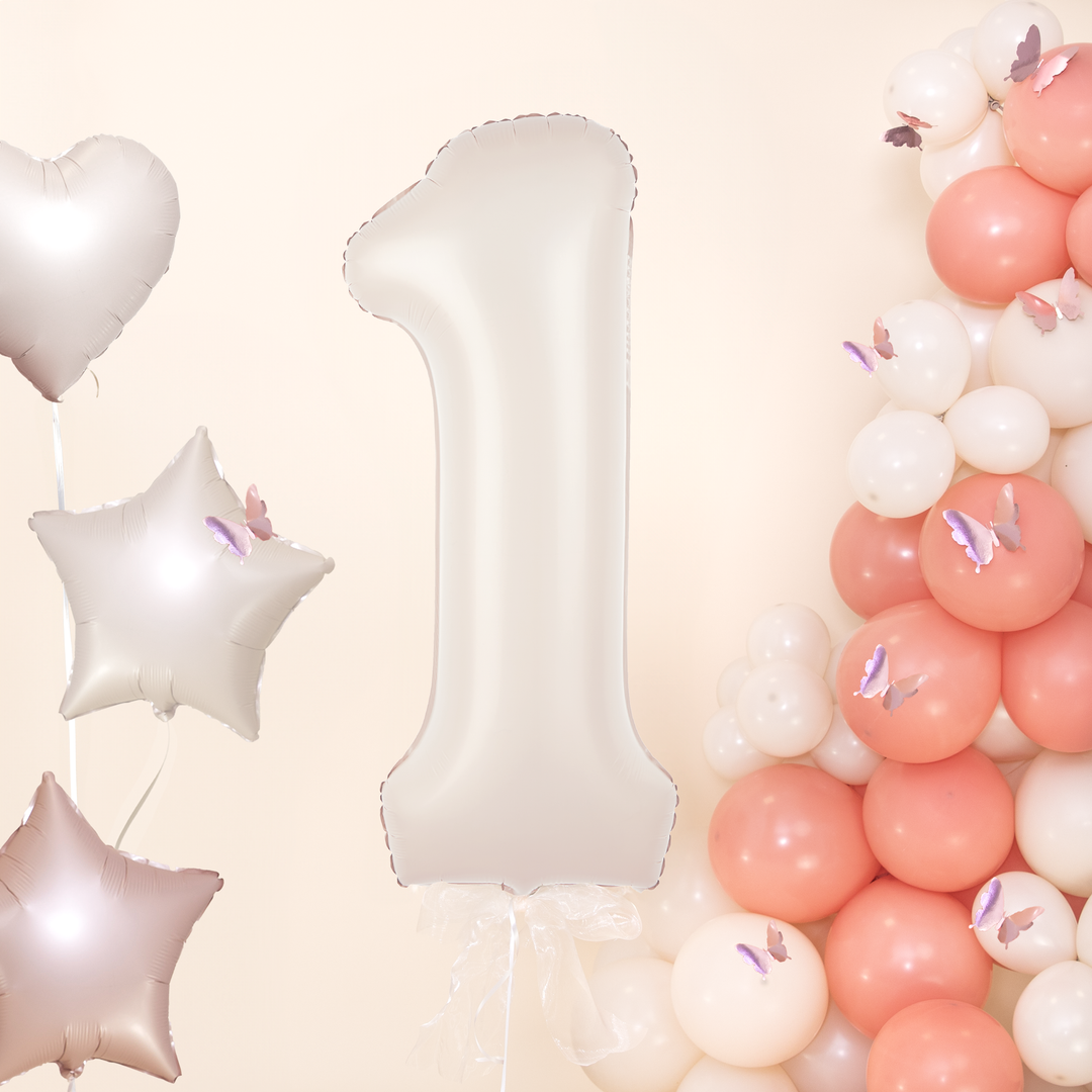 Balon foliowy cyfra 1 kremowy 100cm