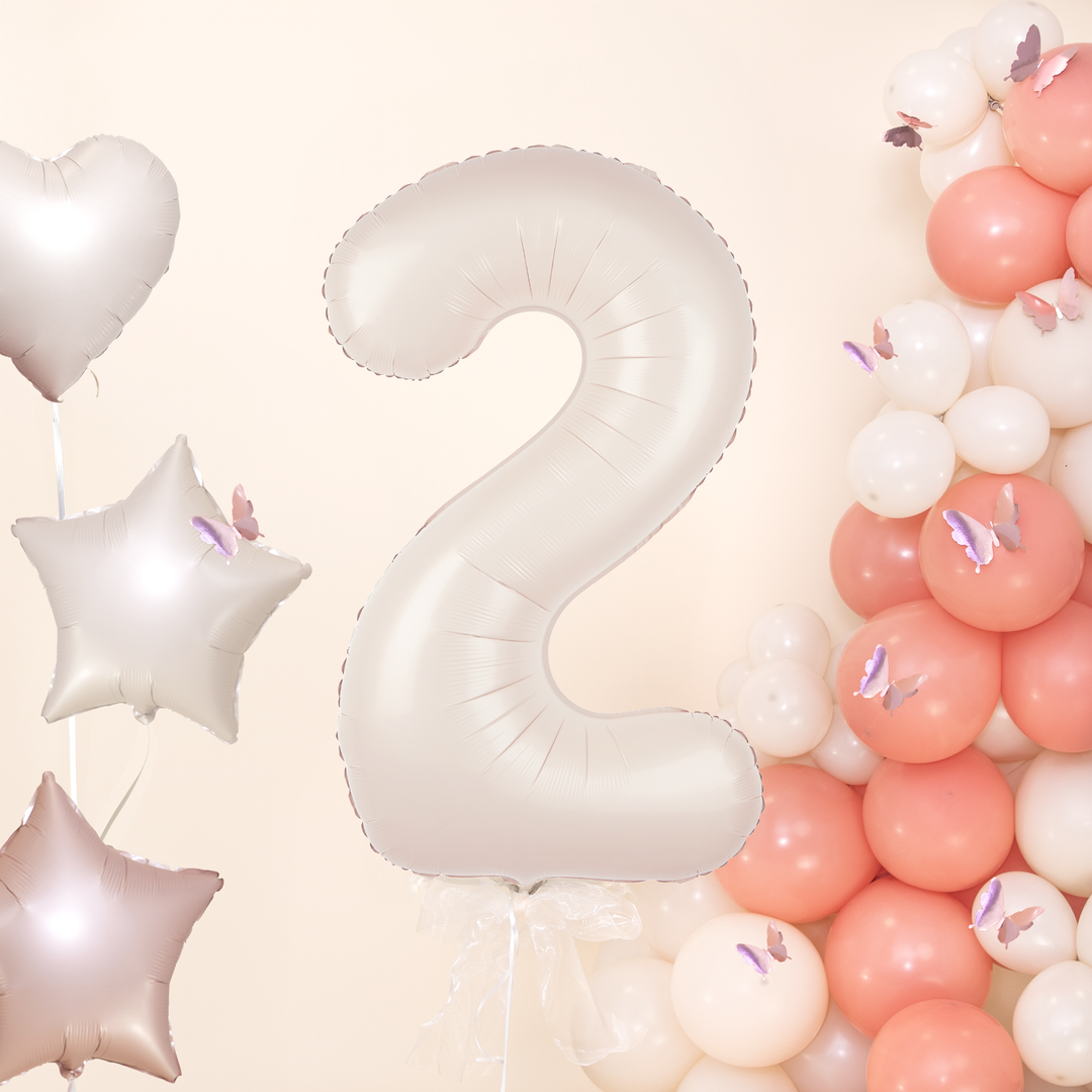 Balon foliowy cyfra 2 kremowy 100cm