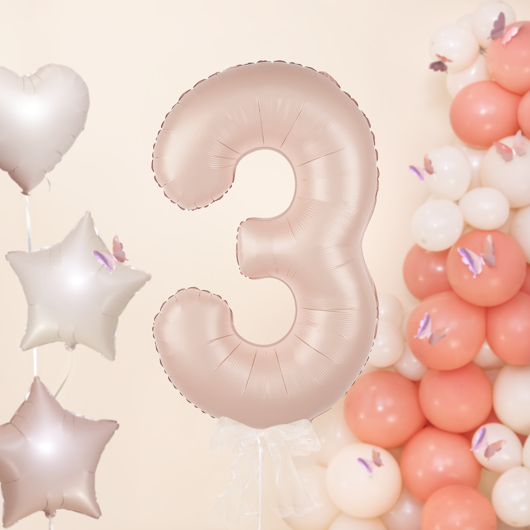 Balon foliowy cyfra 3 karmelowy 100cm
