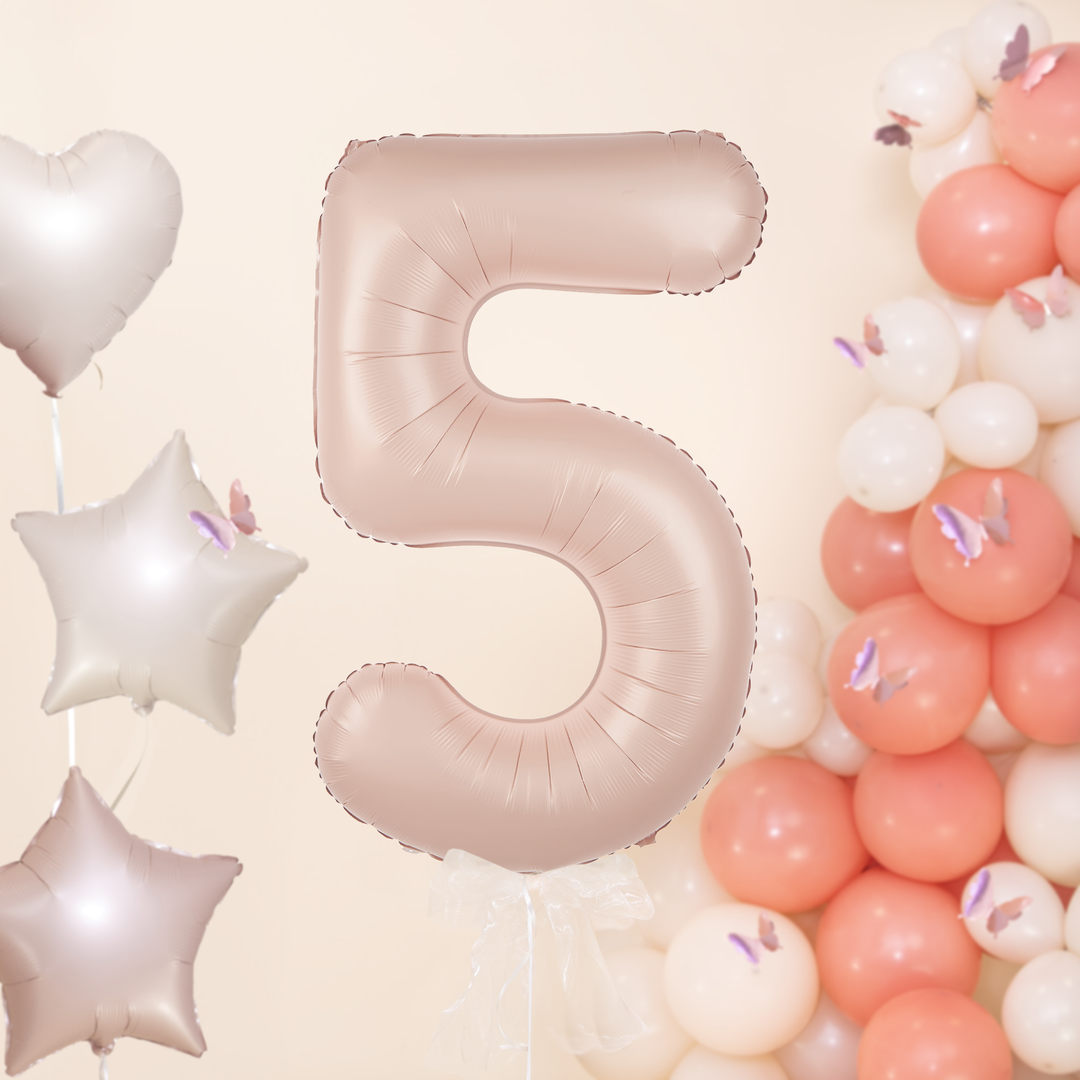 Balon foliowy cyfra 5 karmelowy 100cm