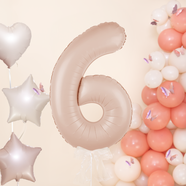 Balon foliowy cyfra 6 karmelowy 100cm
