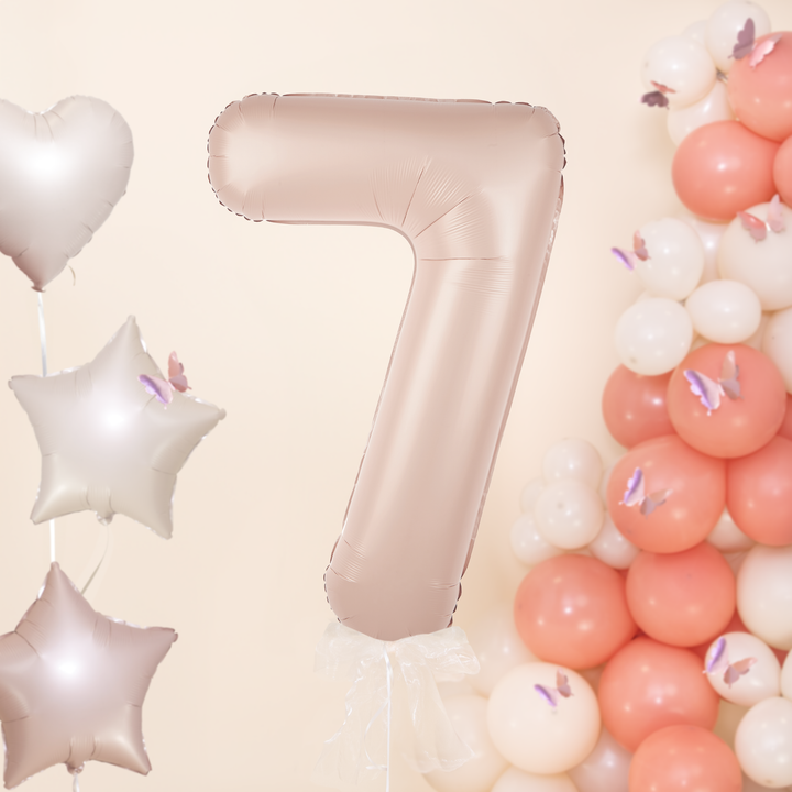 Balon foliowy cyfra 7 karmelowy 100cm