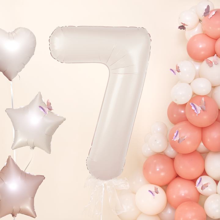 Balon foliowy cyfra 7 kremowy 100cm