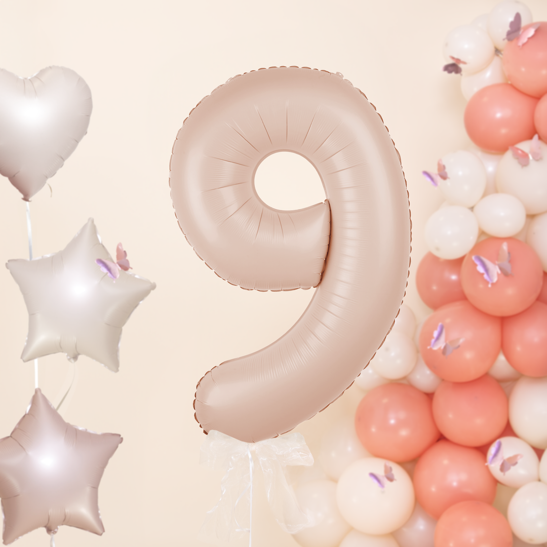 Balon foliowy cyfra 9 karmelowy 100cm