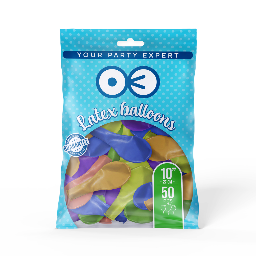 Balony chrom 10cali 50szt. mix