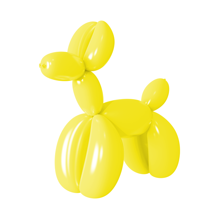 Balony do modelowania rurki żółte matowe 50szt.