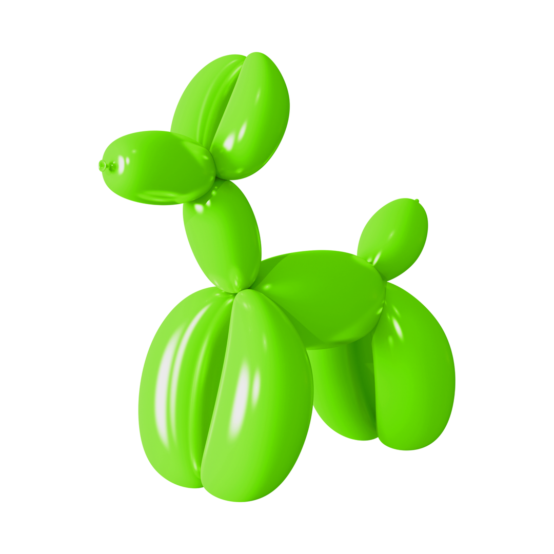 Balony do modelowania rurki zielone matowe 50szt.