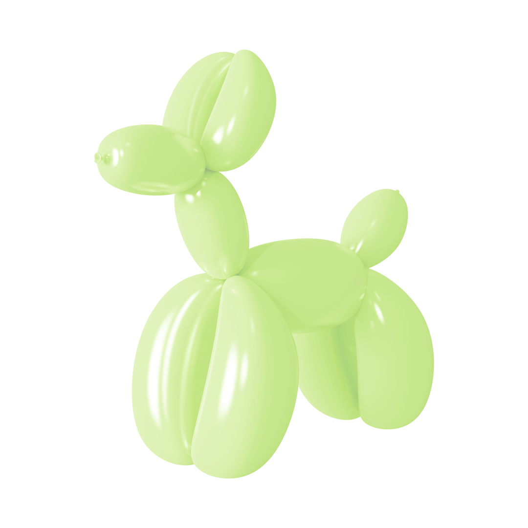 Balony do modelowania rurki zielone pastelowe 50szt.