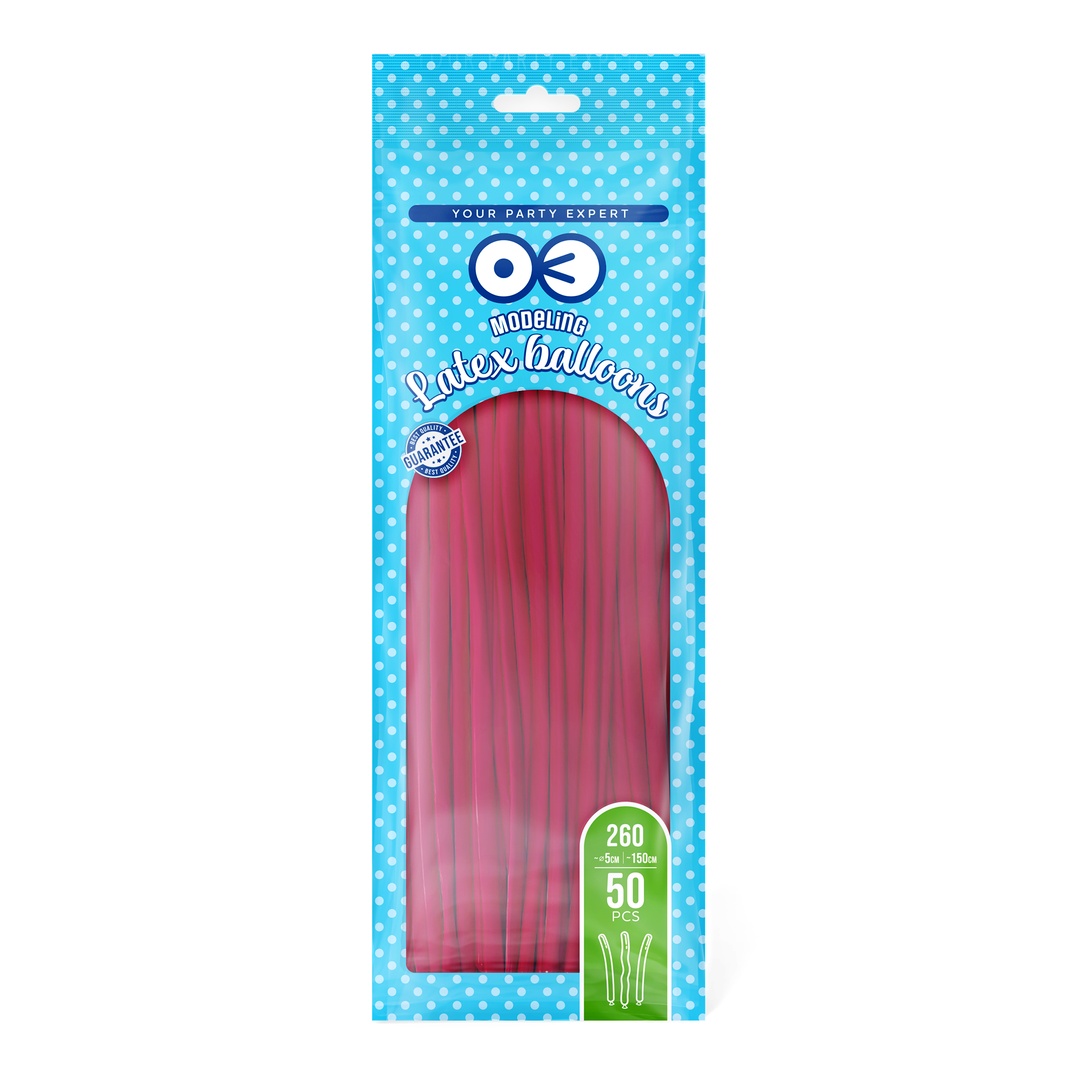 Balony do modelowania rurki czerwone matowe 50szt.