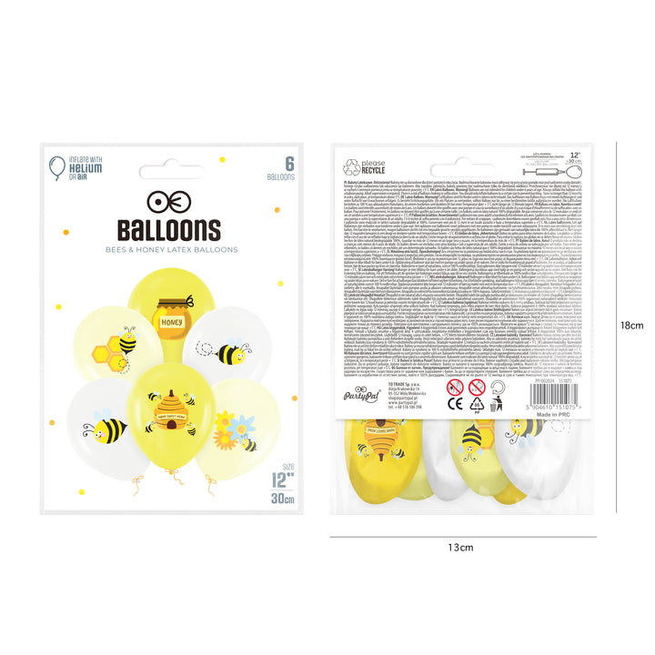 Balony Pszczoły 12cali 6szt. zestaw