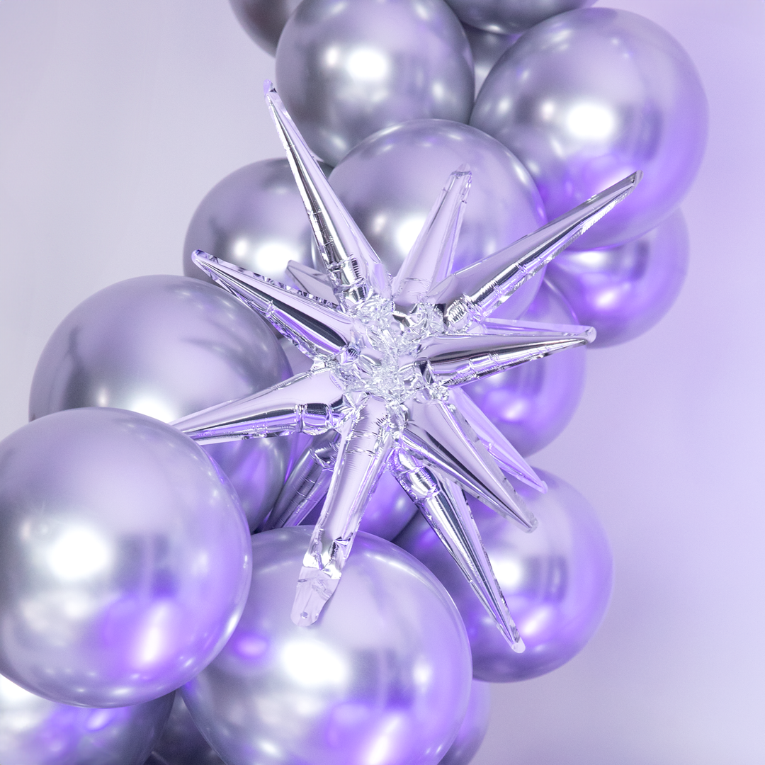 Balon foliowy Gwiazda 3D srebrny 16cali