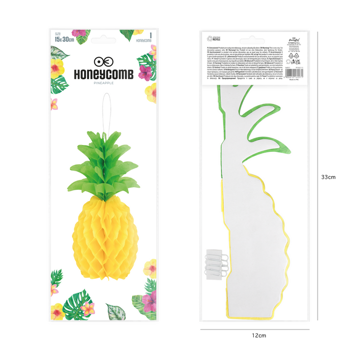 etykieta i opakowanie honeycomb w ksztacie ananasa