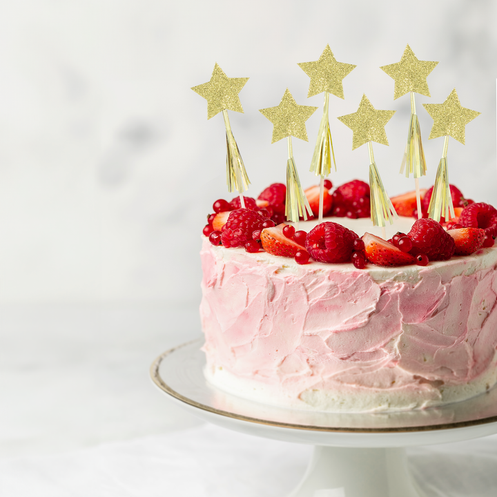 Toppery na tort Gwiazdki złote 6szt.