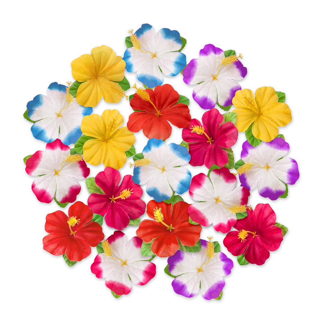 kolorowe dekoracyjne konfetti kwiatki hawajskie wykonane z tworzywa sztucznego