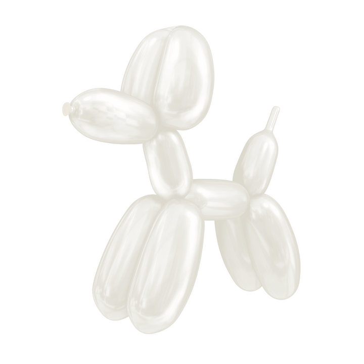 Balony do modelowania rurki metaliczne białe 50szt.