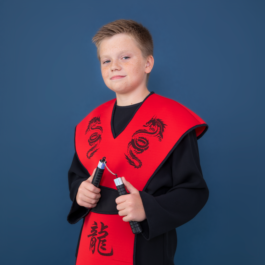 Nunchaku zabawkowe czarno-srebrne 3x45 cm
