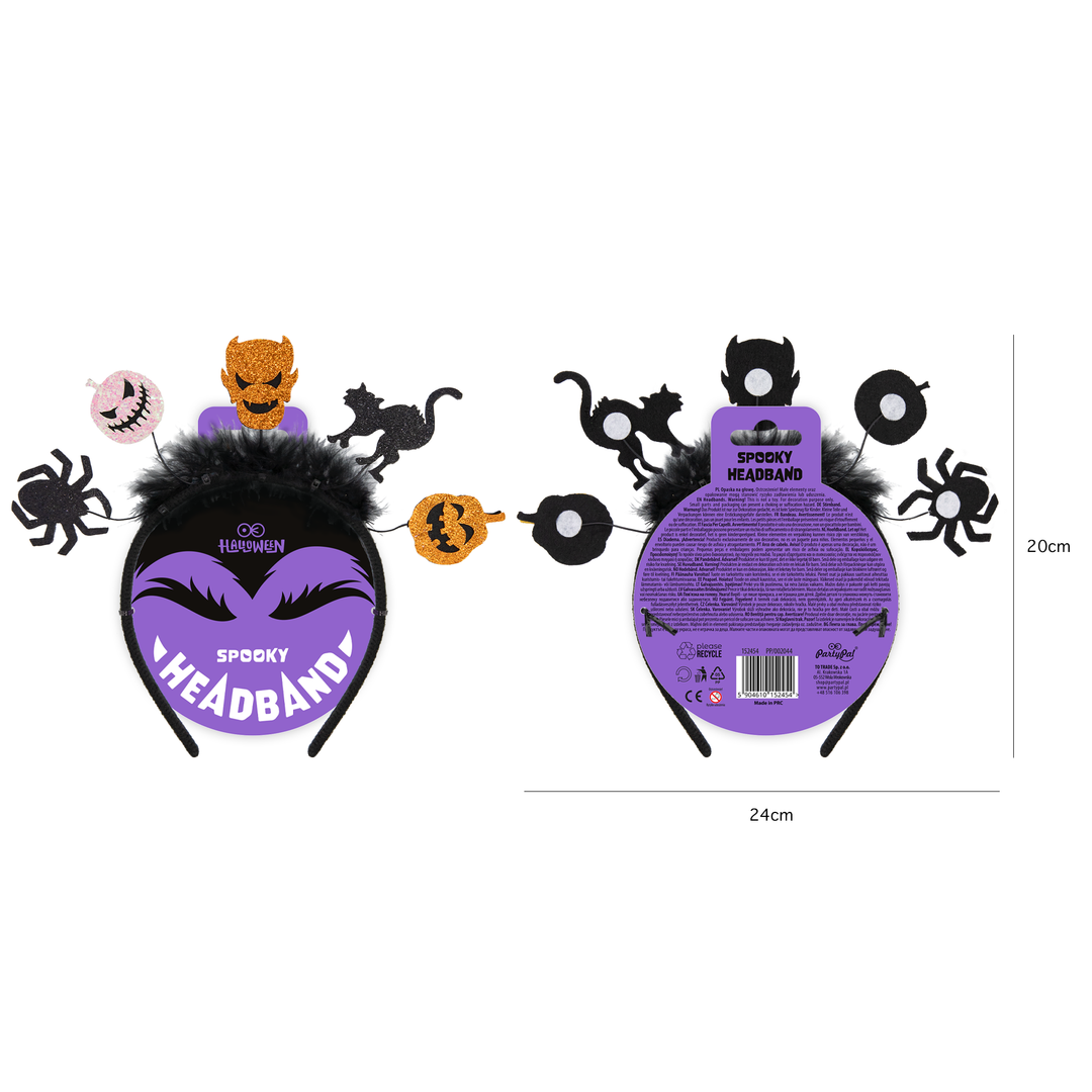Opaska Halloween Kokardy Pająk i Spółka 21x22cm