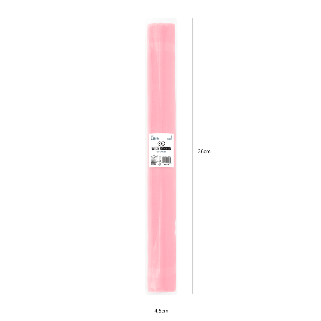 Organza gładka jasnoróżowa 0,36x9m
